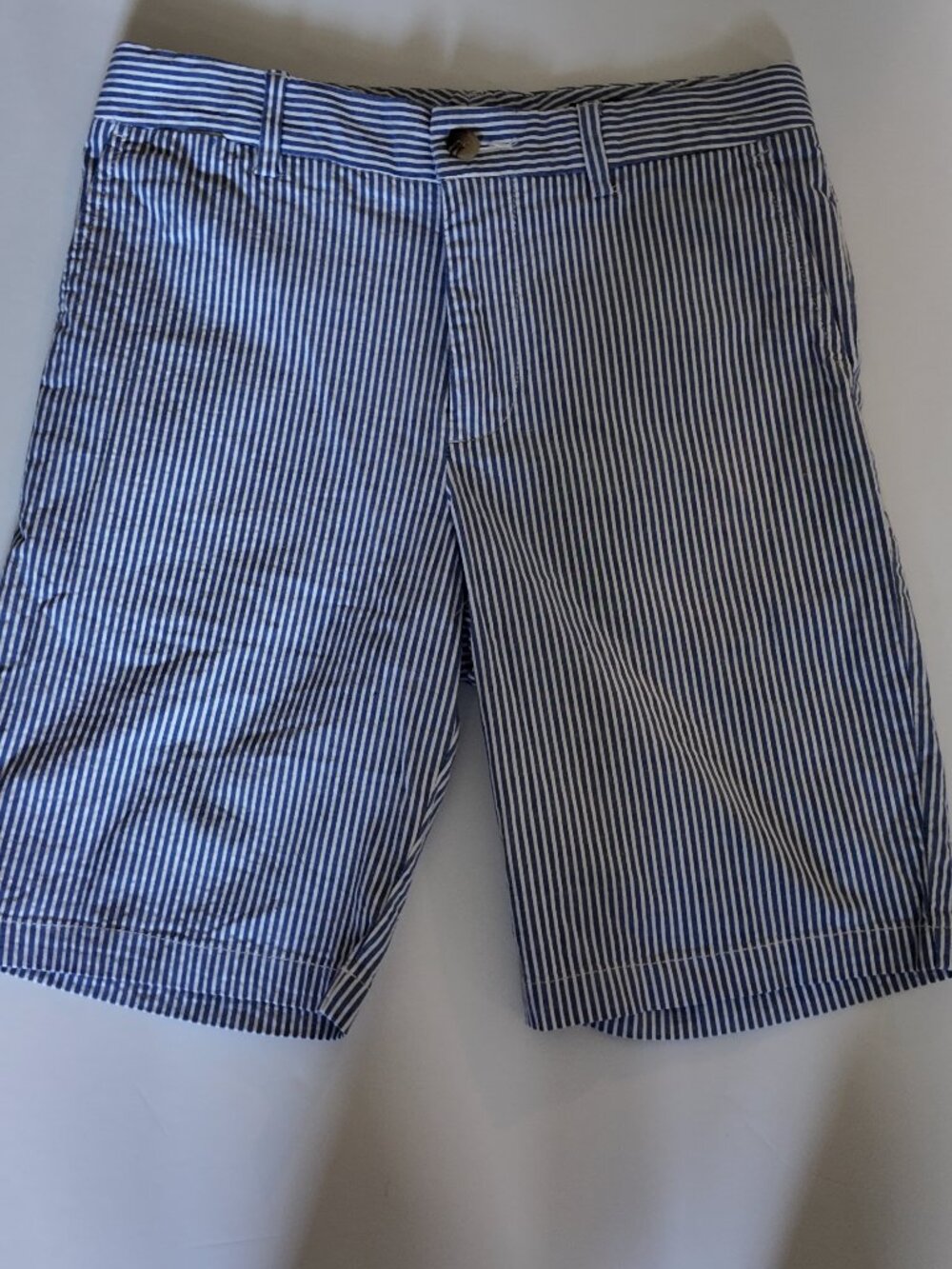 NWT Boys Size 12 Blue White Striped Seersucker Shorts
